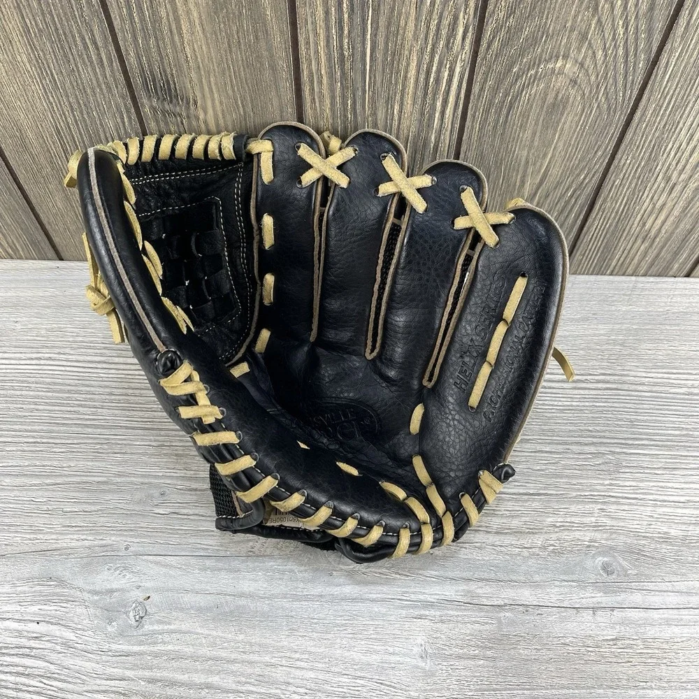 Louisville Slugger Helix Series Baseball GloveHXBK5D Black Leather Mitt RHT 10.5